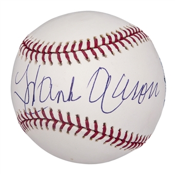 Hank Aaron Single Signed OML Selig Baseball (PSA/DNA MINT 9)